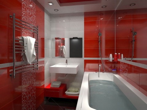 современный дизайн интерьера ванной комнаты