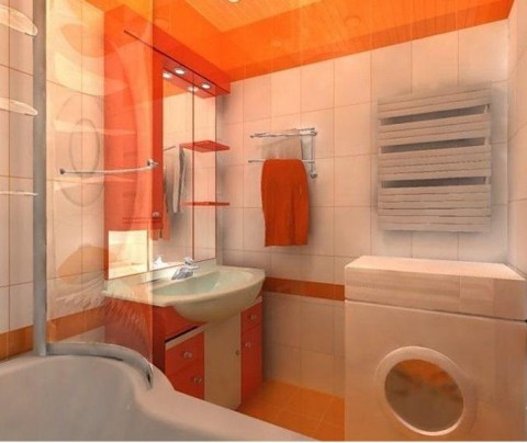 ванная в оранжевом цвете